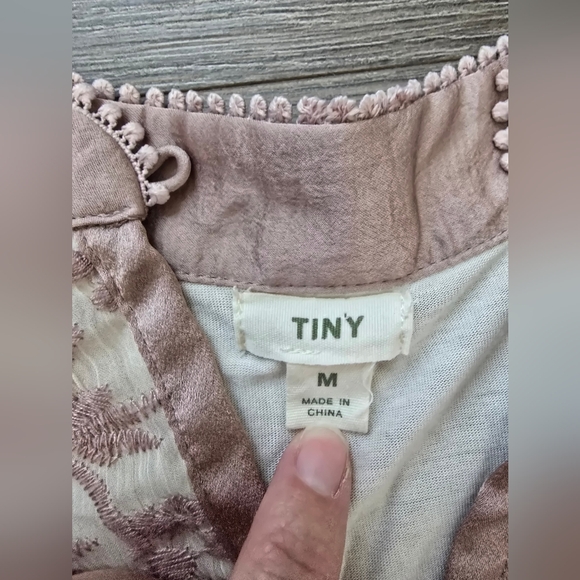 Tiny By Anthropolgie Victorian Ruffles Sheer Sleeves Top Medium Girly Cottage - Picture 6 of 12